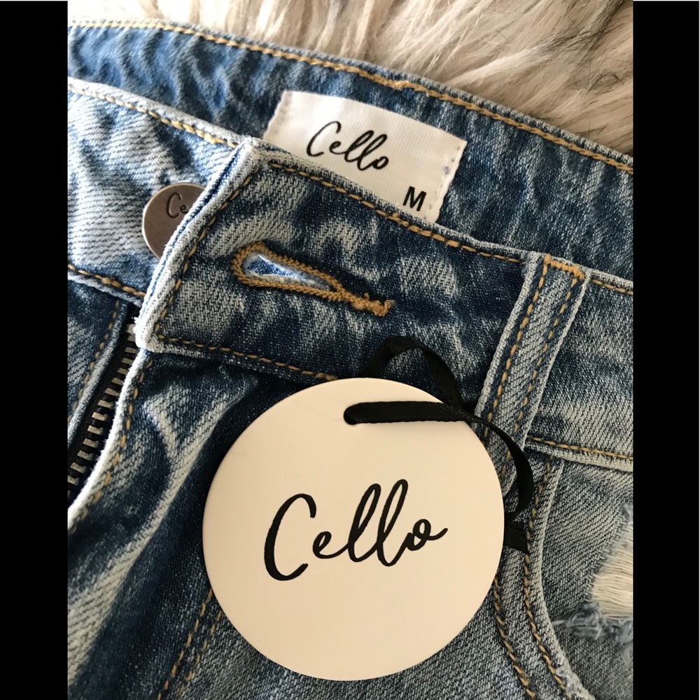 NWT Distressed Denim Mini Skirt - Picture 4 of 4